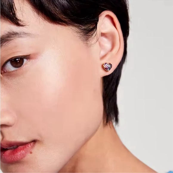 Kate Spade Multi Glitter My Love Goldtone Heart Earrings - Picture 2 of 10